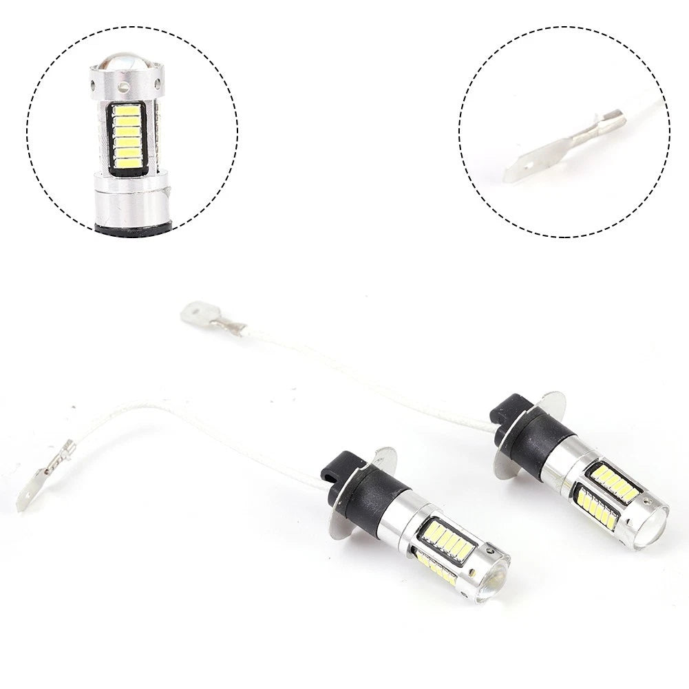 2X H3 LED Fog Light Bulbs Conversion Kit 50W 1800LM 6000K