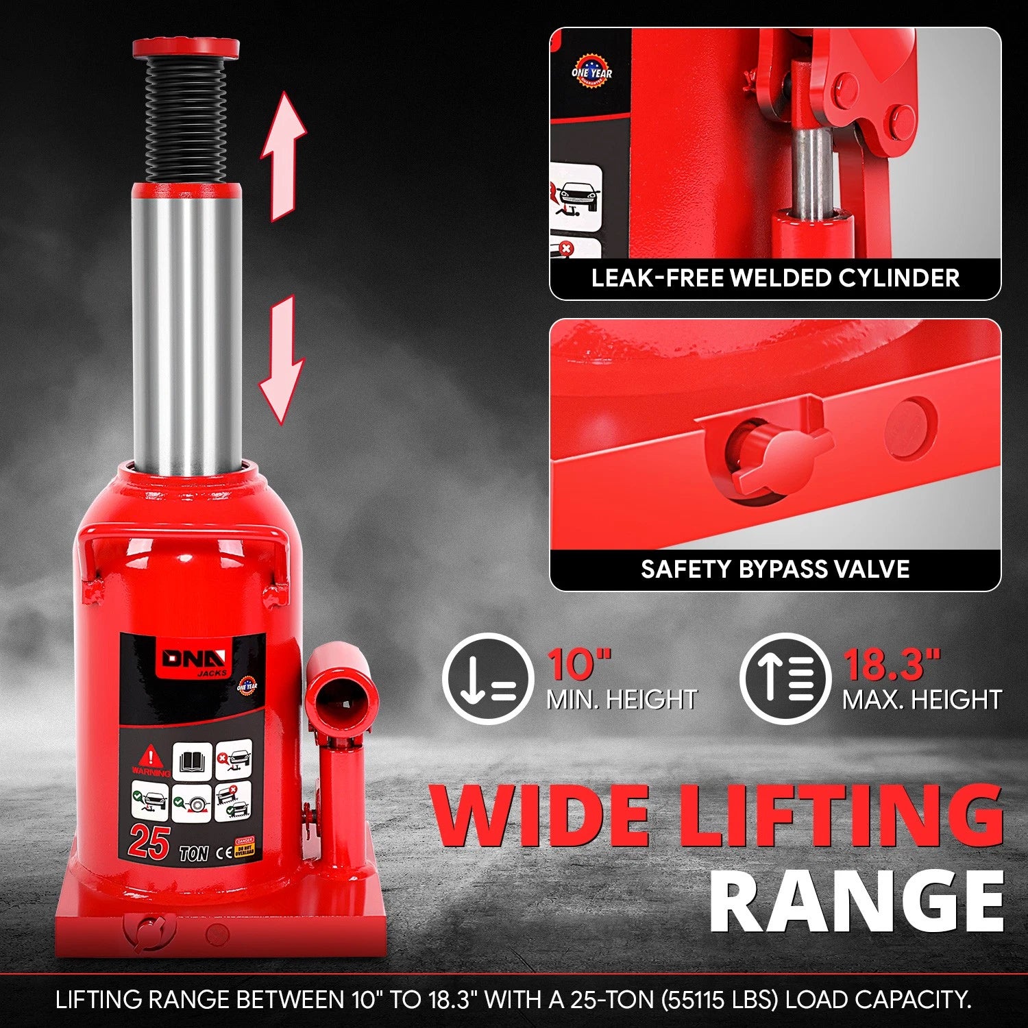 25 Ton Steel Hydraulic Bottle Jack for Car Repair