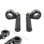 2X Black Chrome Engine Guard Bar Foot Pegs for Harley