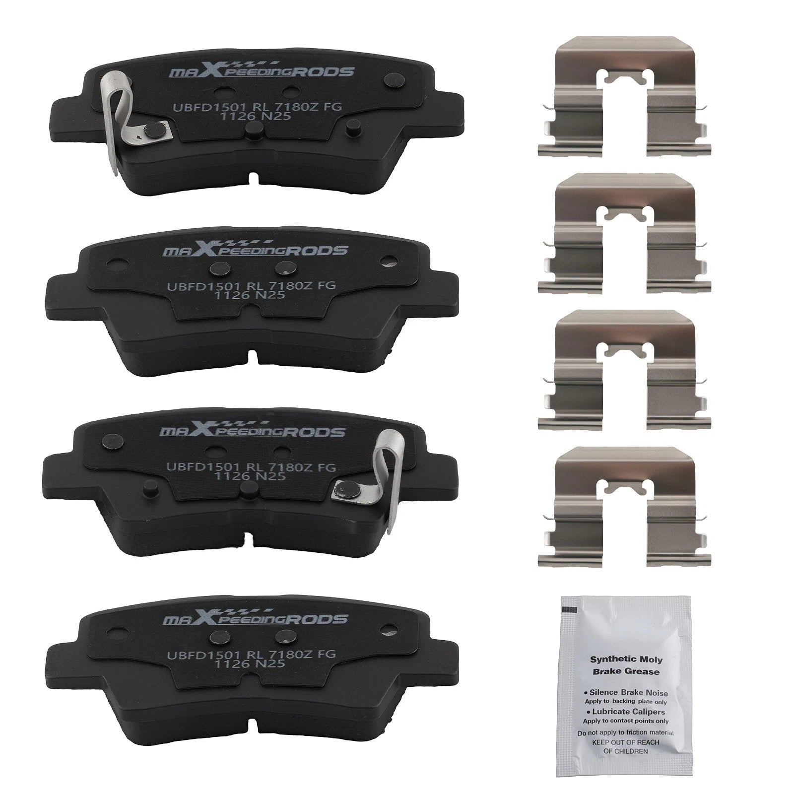 Set of 4 Rear Ceramic Brake Pads for Kia Soul EV (2015–2017) / Optima (2014–2018)