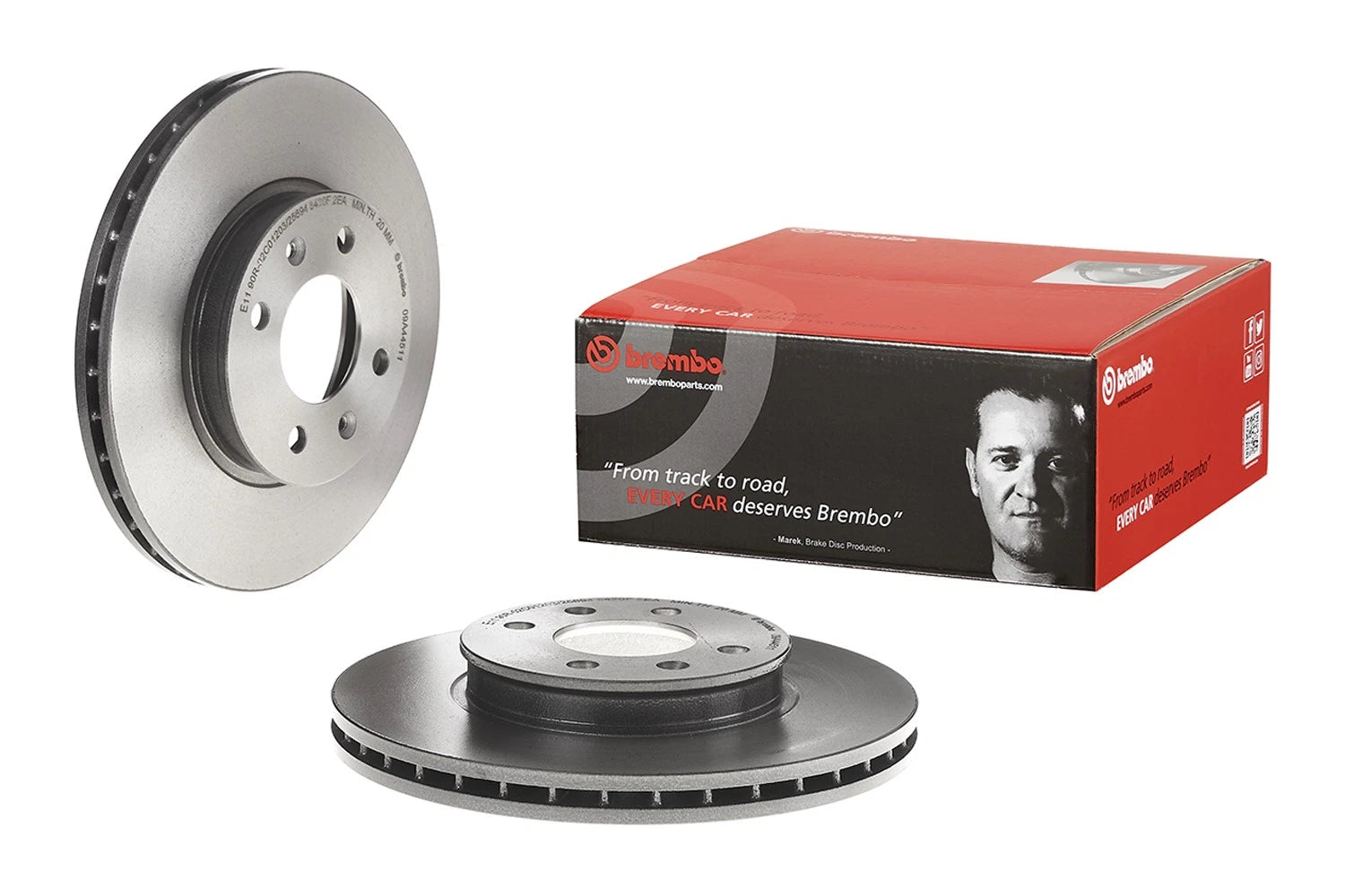 Brembo 256mm UV Brake Disc Rotor for Hyundai Kia Rio