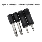 4X Headphone Adaptor Connector 1/4 Inch to 3.5mm/6.35mm Converter