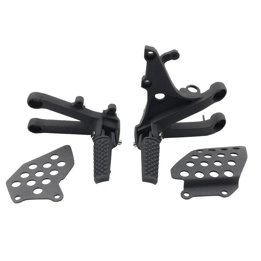 Black Front Driver Footrest Bracket Set for Honda CBR600RR (2007-2024)