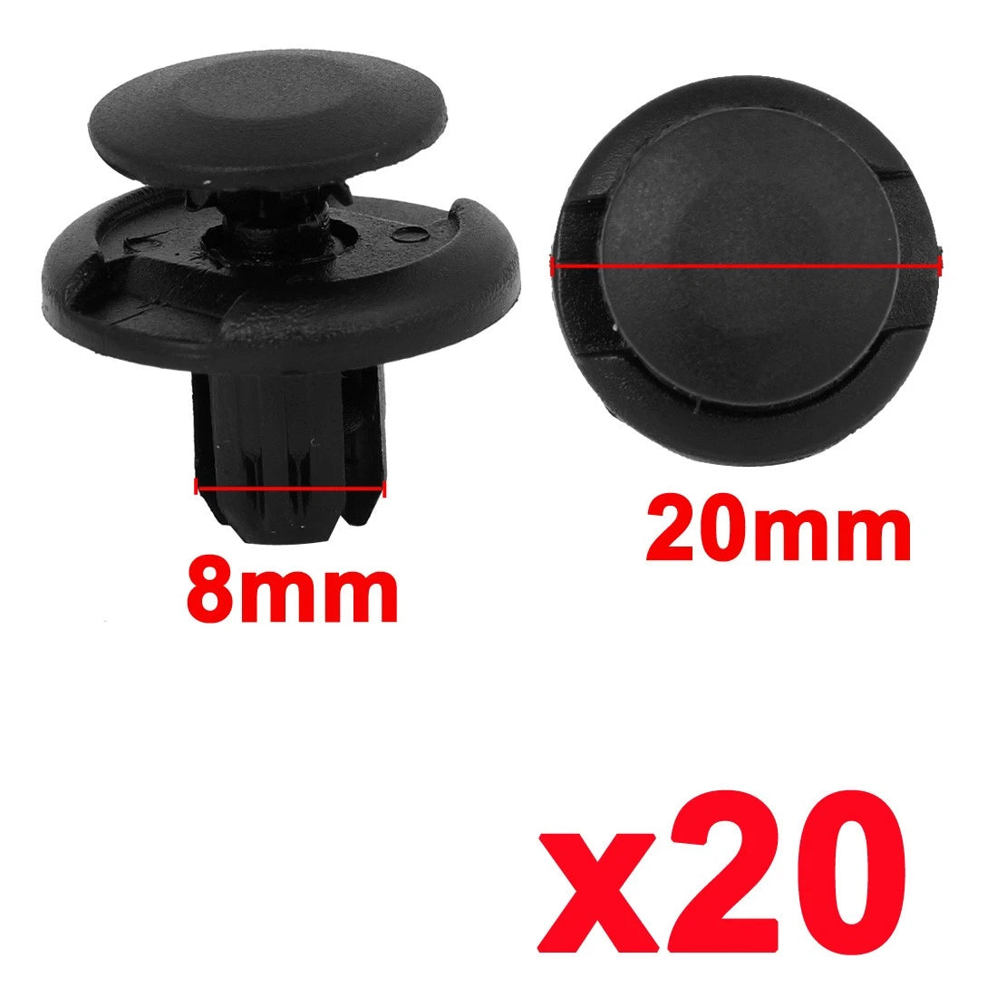 20 Pcs 8mm Nylon Rivet Fastener Clips for Honda Accord (1990–2023)