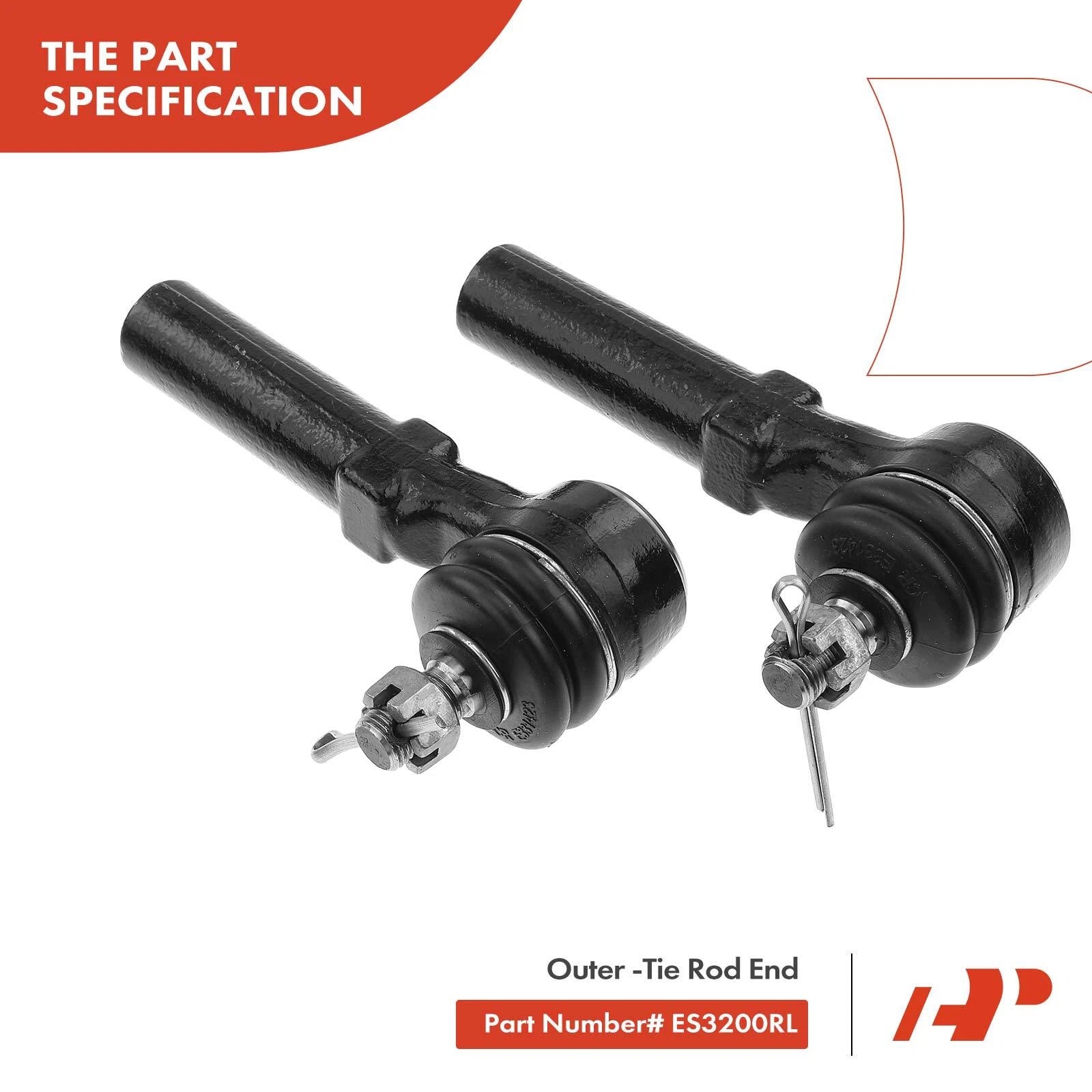 Set of 4 Outer Tie Rod Ends for Nissan Quest (1993–2002)