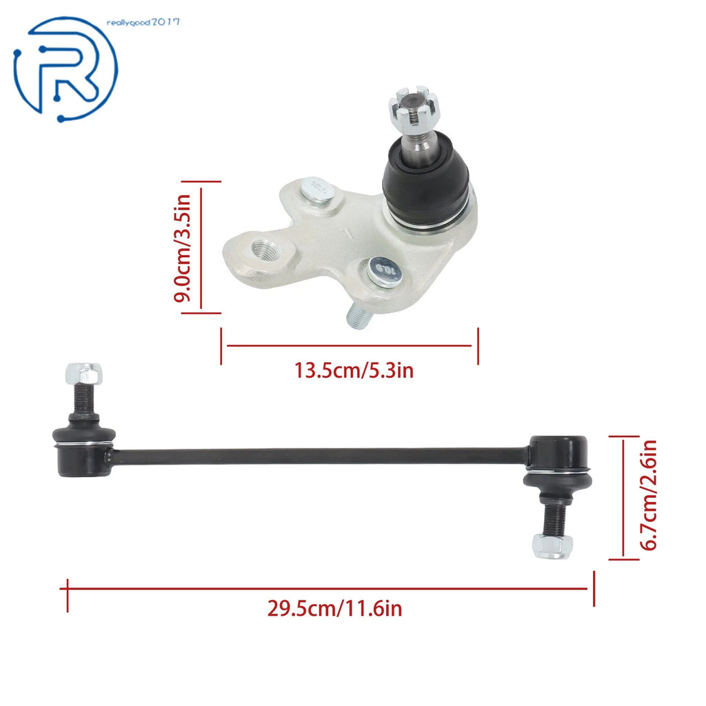 Set of 4 Front Lower Ball Joints Sway Bar End Links for Toyota Highlander (2008–2019)