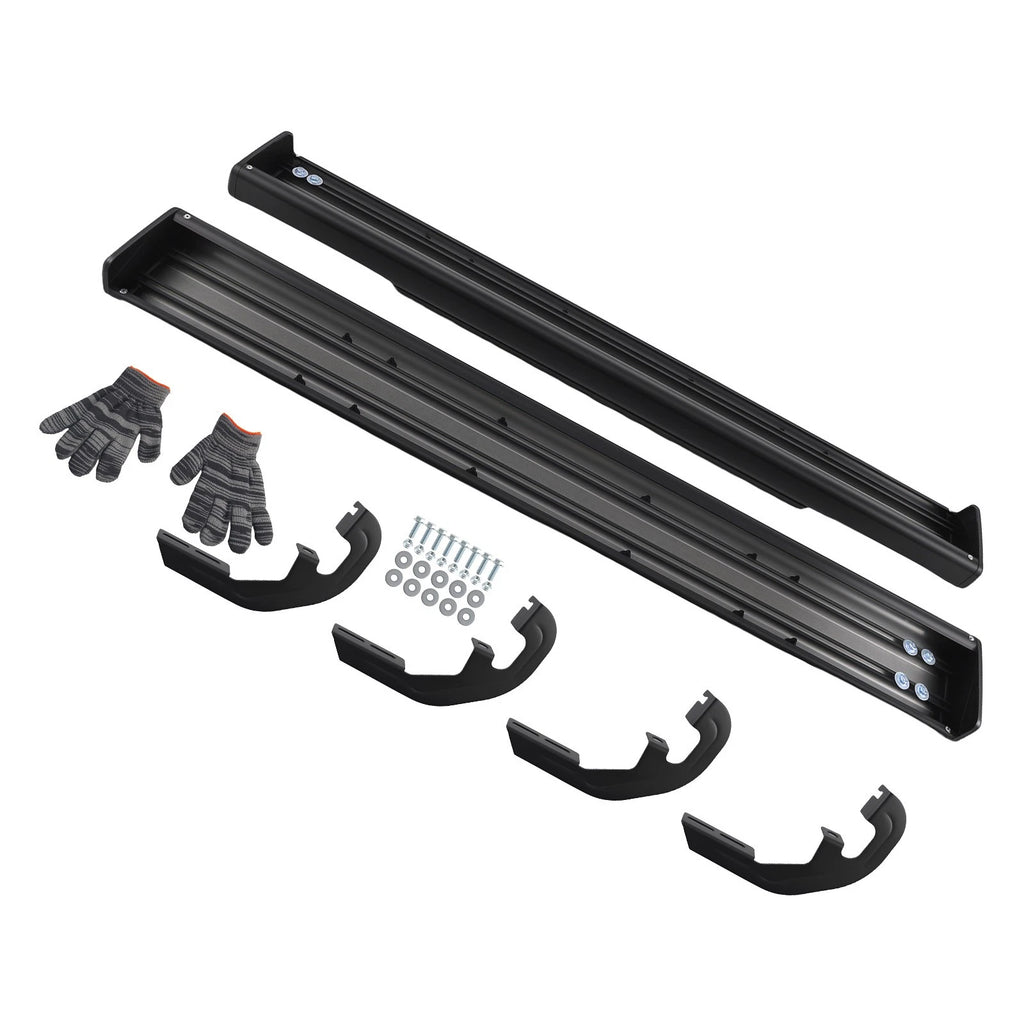 Set of 2 Black 6" Side Step Boards for Chevrolet Silverado GMC Sierra HD (2019–2025)