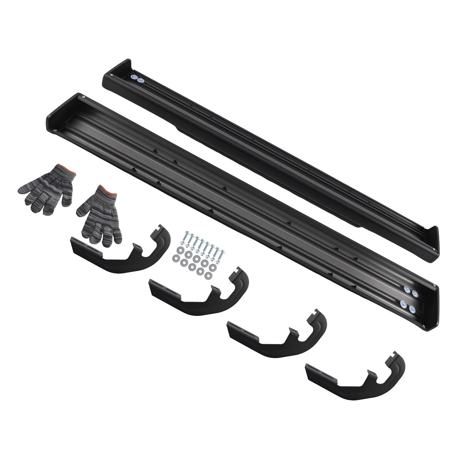 Set of 2 Black 6" Side Step Boards for Chevrolet Silverado GMC Sierra HD (2019–2025)