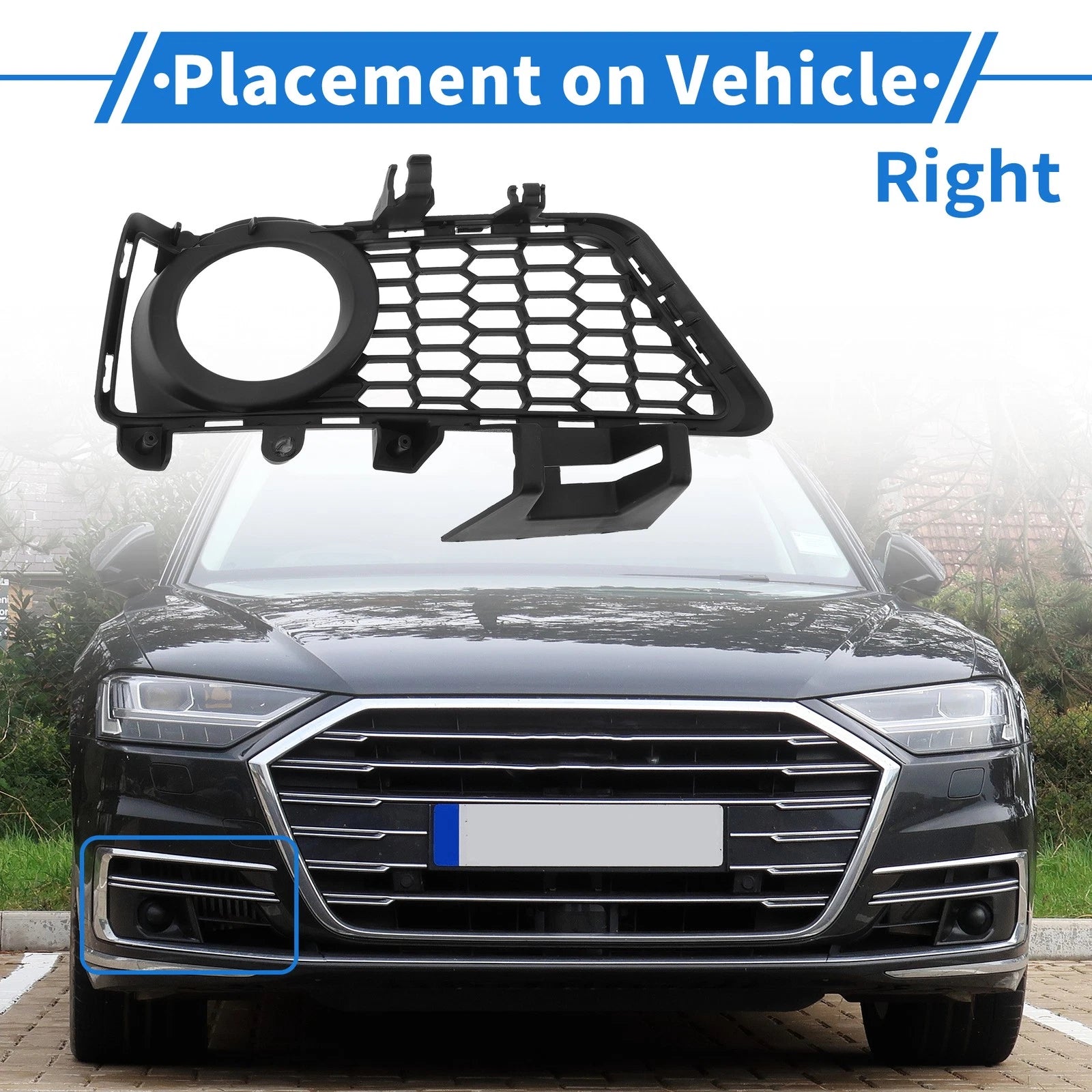 1 Pc Fog Light Grill for BMW 3 Series (2012–2018) No. 51118062632 Black
