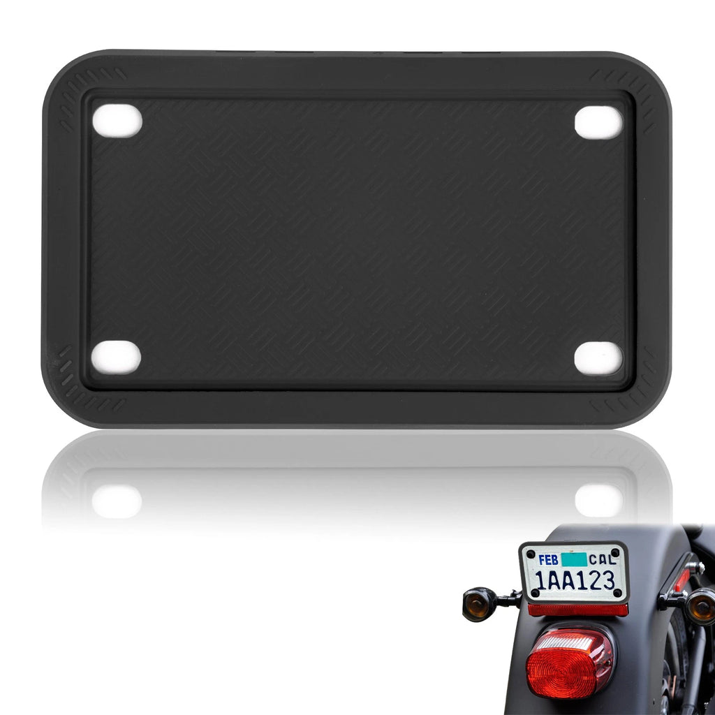 Rust-Proof Silicone License Plate Frame for Black Motorcycle (Universal) (2015–2025)