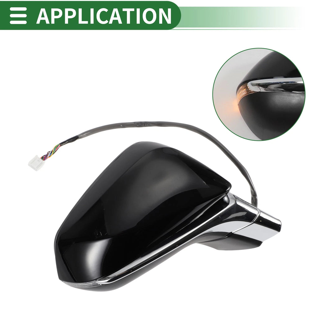 Right Side Door Mirror for Lexus NX200t (2015–2017) Manual Folding Gloss Black