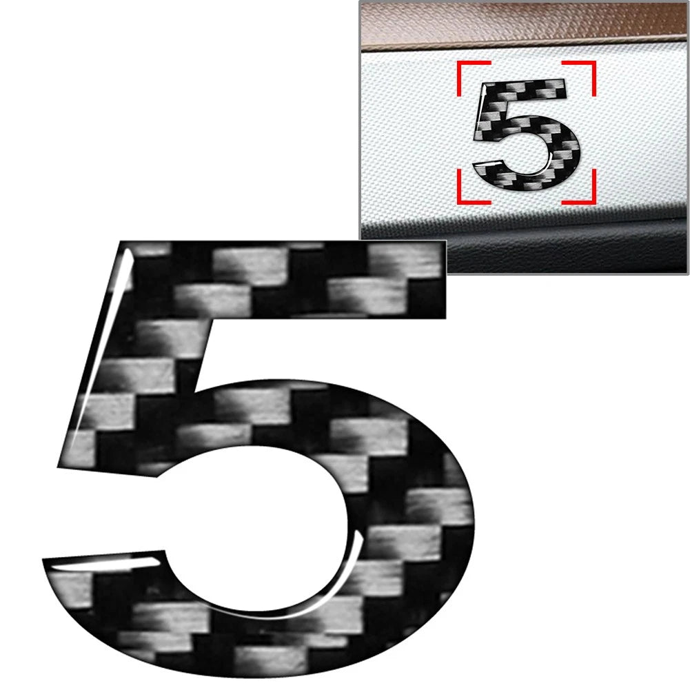 Car Badge Emblem Number Signs Decals Stickers for Wall Window Door (Carbon Black)