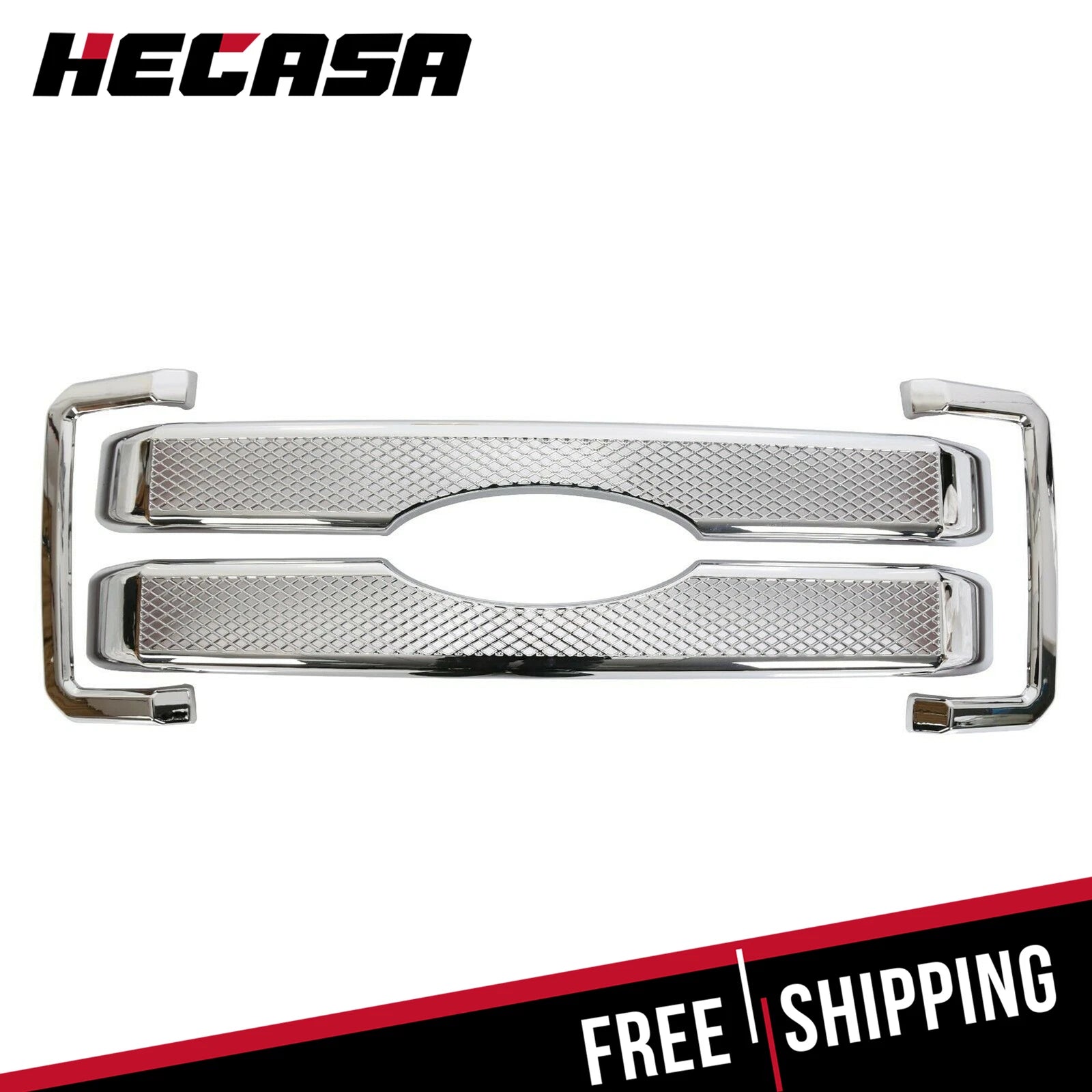 Front Chrome Grille Cover Overlay for Ford F250 F350 F450 (2011–2016)