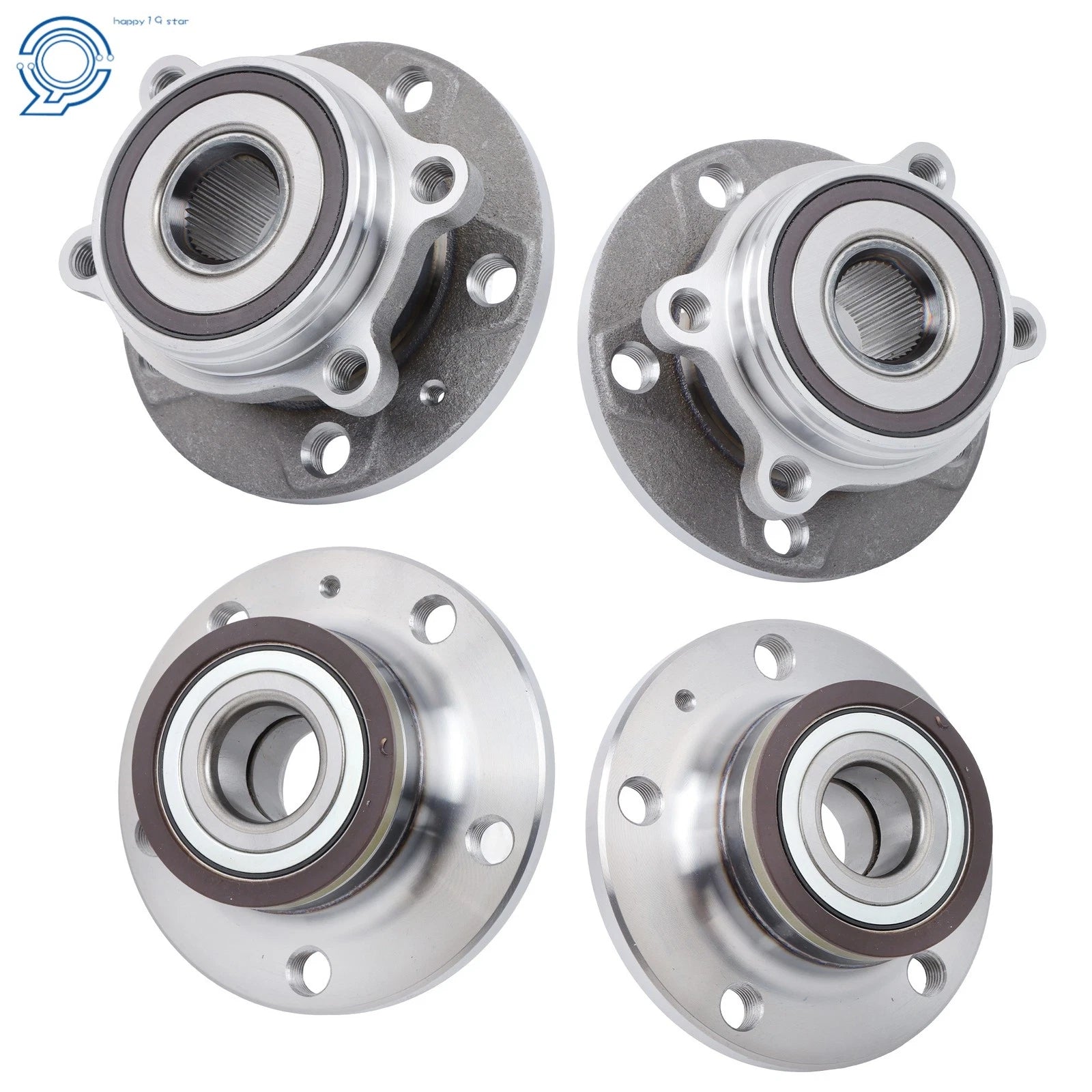 Set of 4 Wheel Bearing & Hub Assembly for VW Tiguan Jetta Passat Eos (FWD)