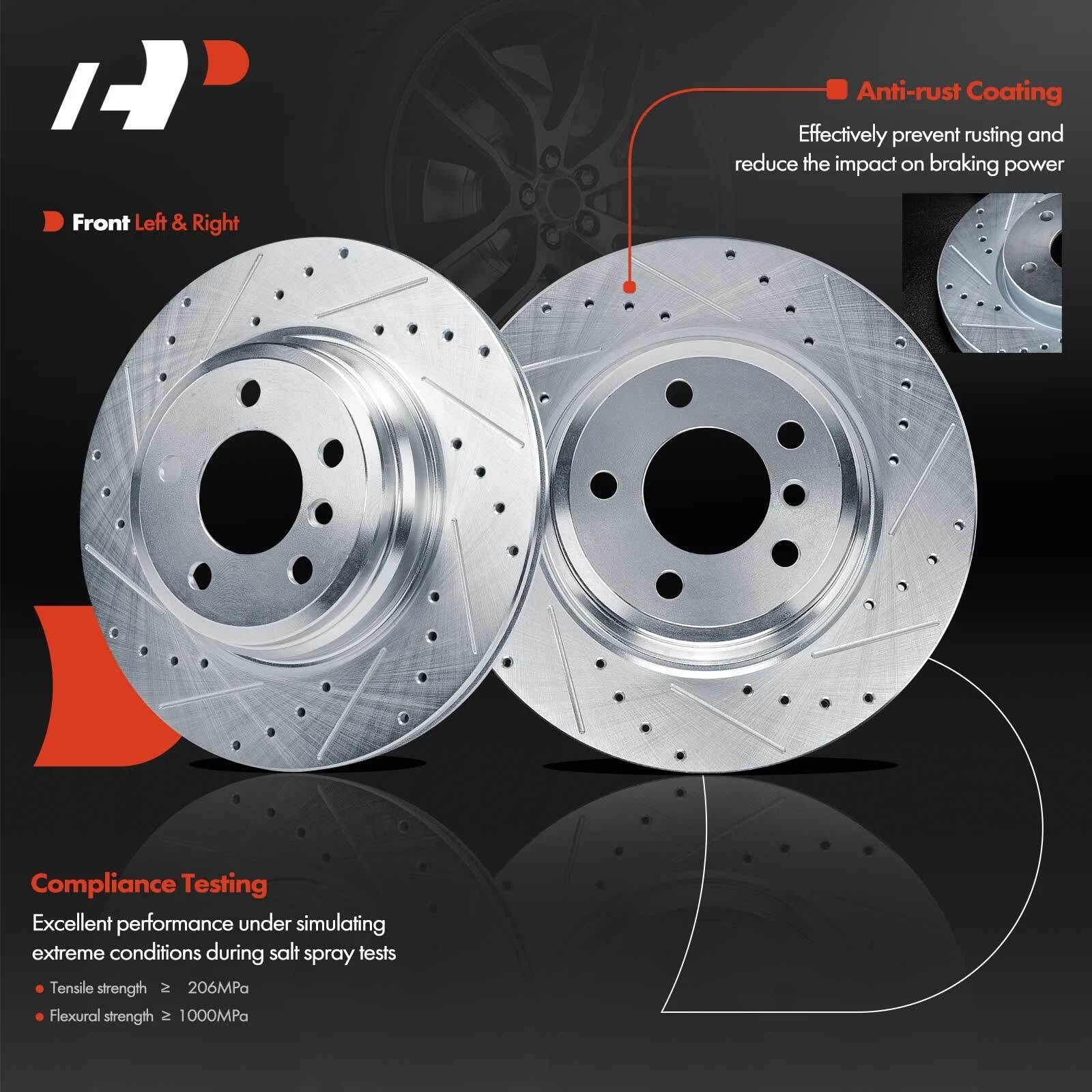Drilled Brake Rotors + Ceramic Brake Pads for BMW 335i GT xDrive (2013–2015)