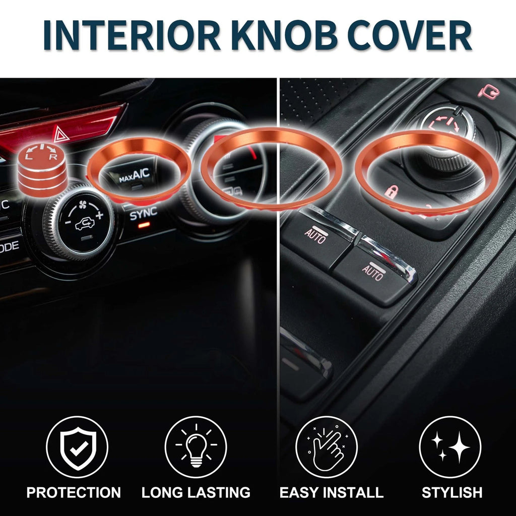 Set of 4 AC Climate Heater Mirror Knob Covers for Subaru Forester (2019–2024) Orange