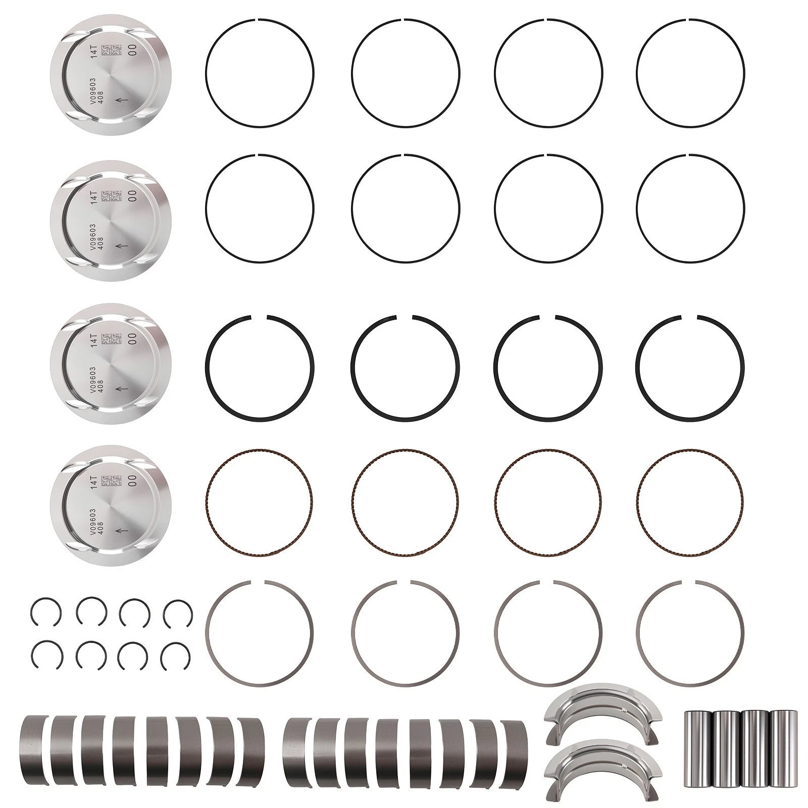 4X Piston & Ring Kit for Buick Chevrolet Encore 1.4L (2011–2015) 25195065