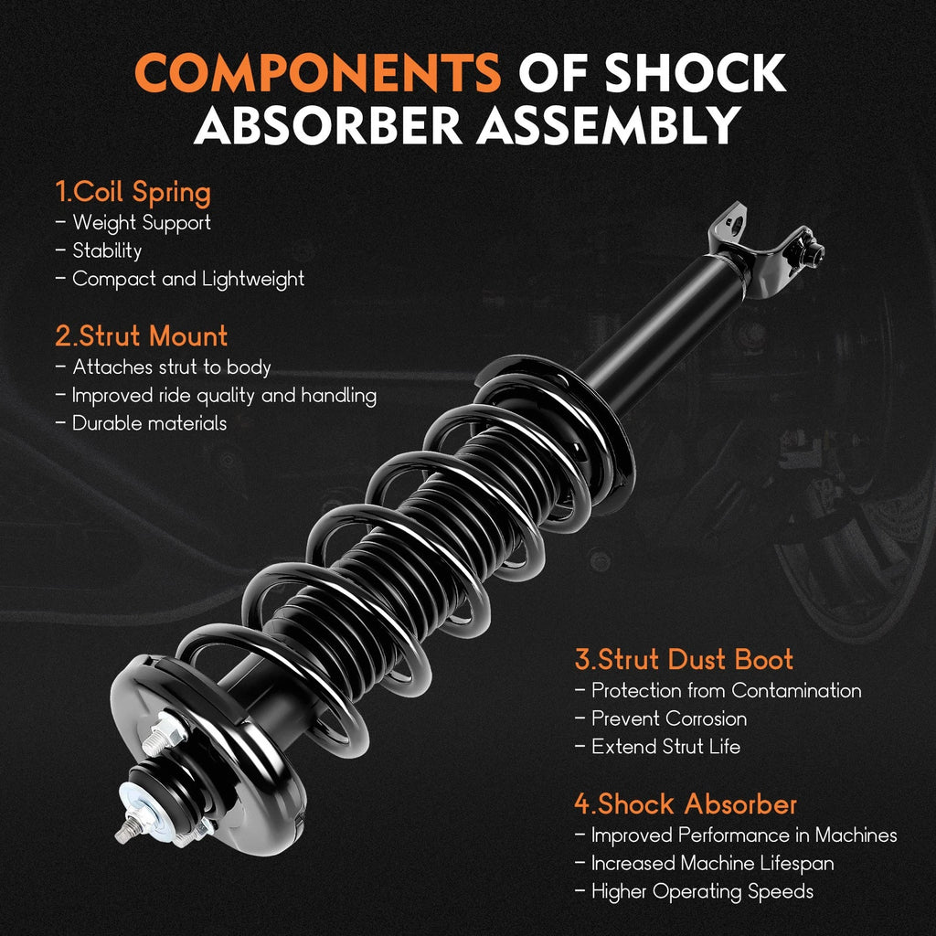 2X Rear Quick Complete Struts & Coil Spring Assembly for Acura TSX (2009-2012)