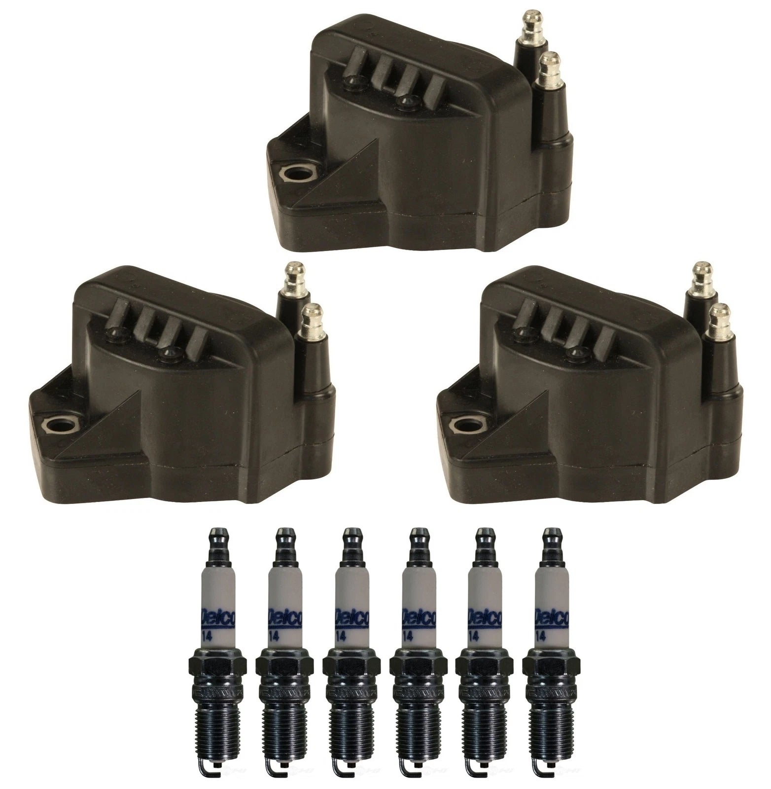 Set of 3 Ignition Coils & 6 Spark Plugs for Chevy Malibu 3.1 V6 (1998–1999)