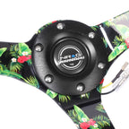 NRG 350mm 3" 3-Spoke Black Suede Steering Wheel for Universal Fit