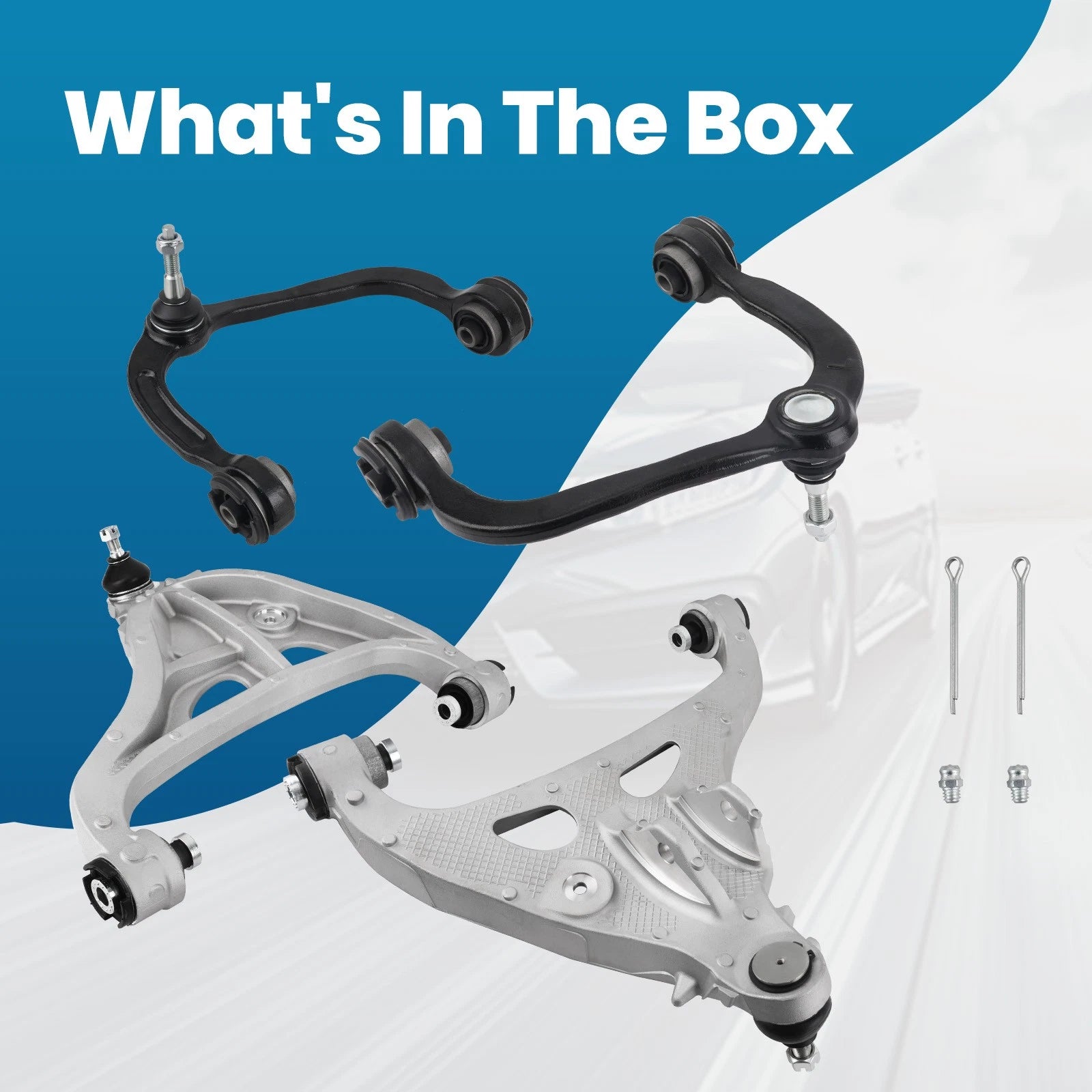 4X Front Upper & Lower Control Arms w/Ball Joint for Ford F-150 (2004–2008)