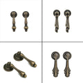 Set of 10 Antique Bronze Drop Handle Pulls for Cabinets and Dressers