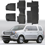 Set of 2 Front and Rear Floor Mats for Honda Pilot (2009–2015) TPE