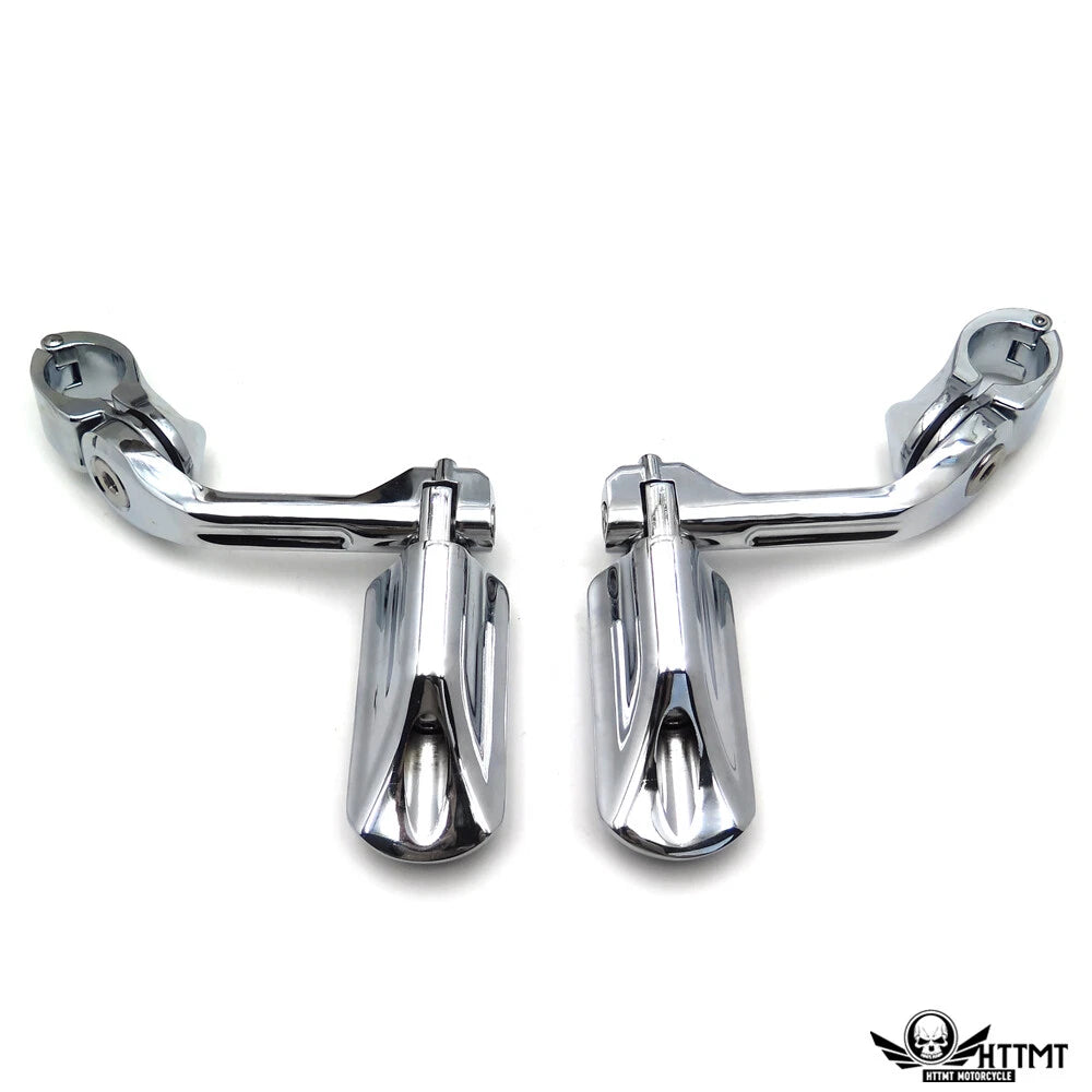 5" Angled Gear Skull Foot Pegs for Harley Sportster (32mm, 1.25" Clamp)