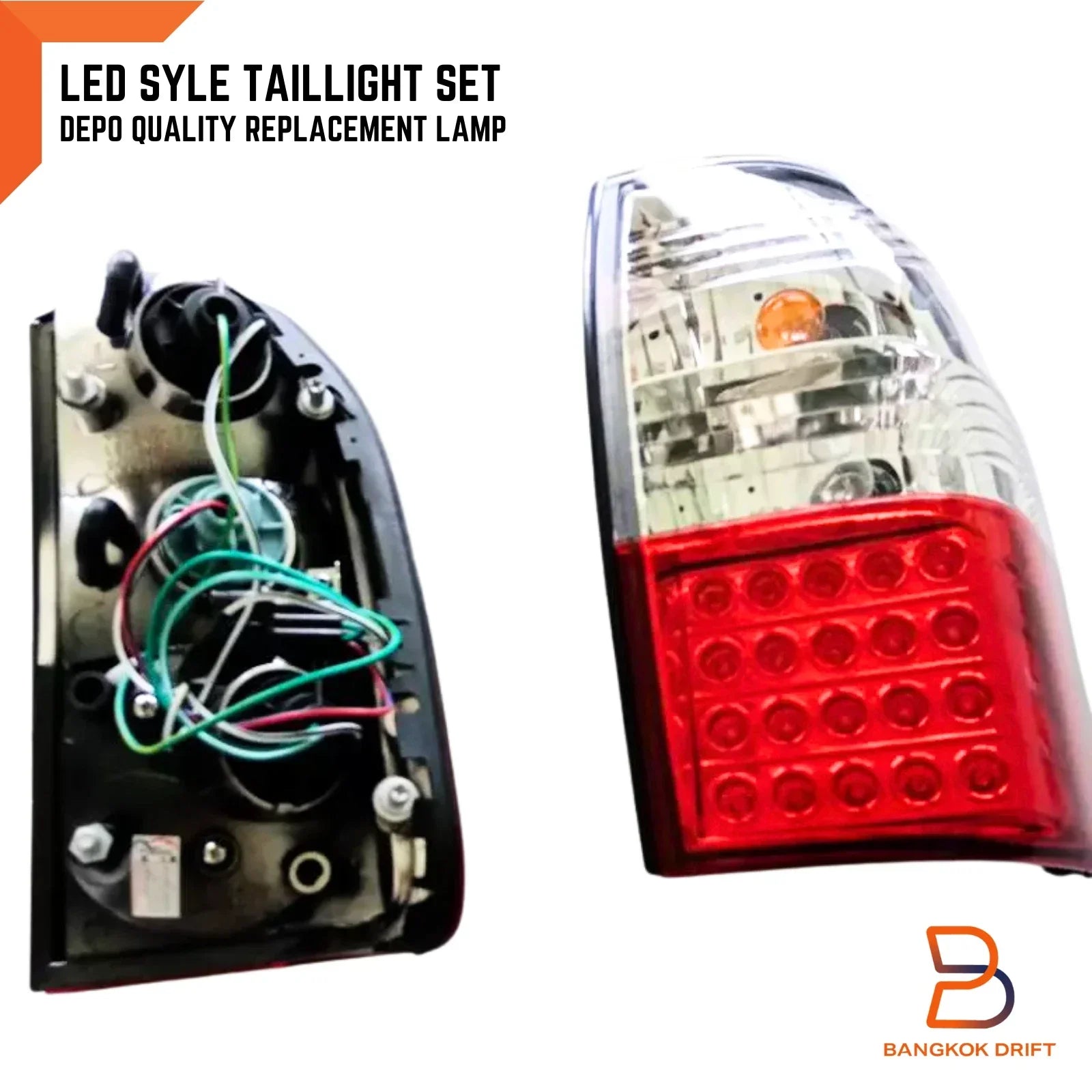 DEPO LED Tail Lights for Mitsubishi Triton MK Ute 1995-2004 Clear