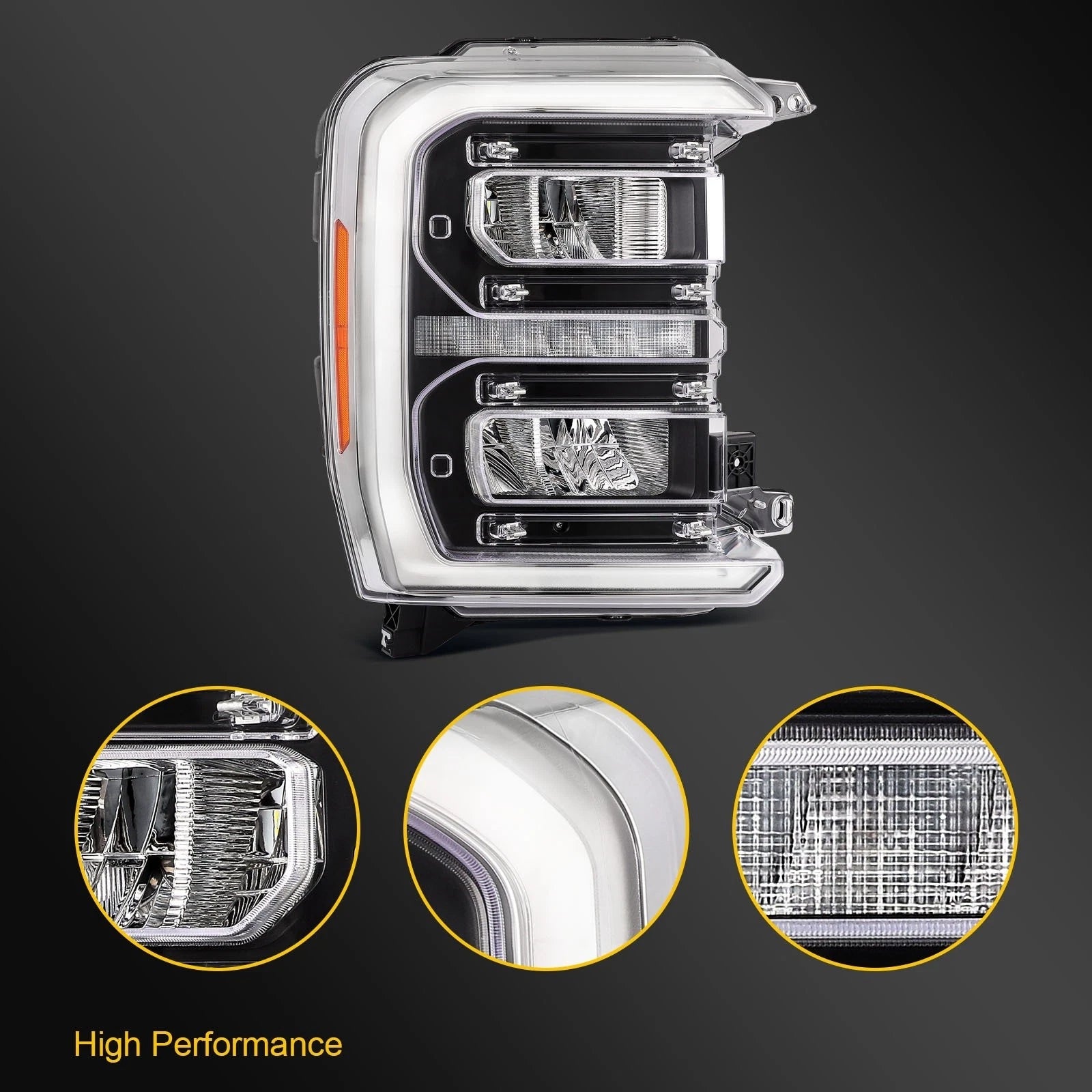 Full LED DRL Headlight for Ford F-250 F-350 Super Duty (2023–2025)