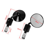 Handle Bar End Mirrors for Motorcycle (7/8", Round)