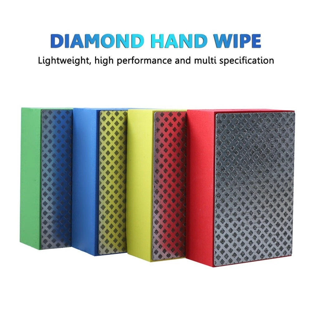 4pc Diamond Polishing Hand Pad Block for Granite Marble Glass (95x60mm)