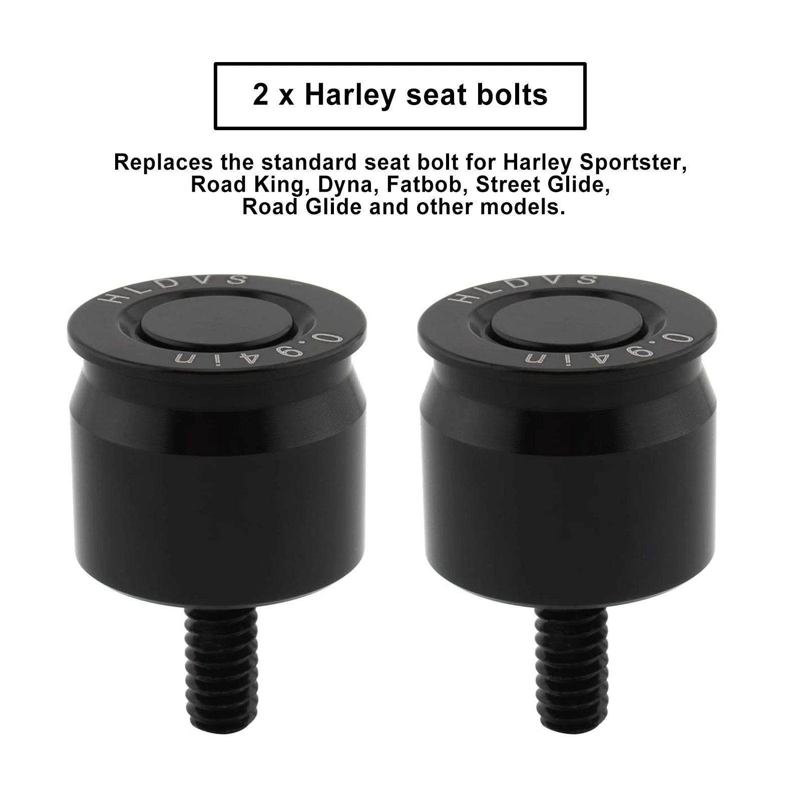 2X CNC Screw Mount Seat Bolt for Harley Dyna Softail Sportster Road King Glide