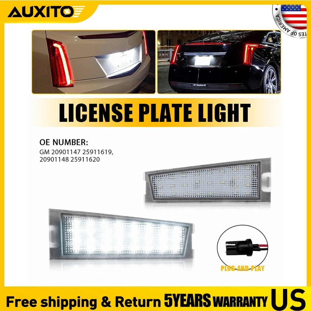 2X Full LED License Plate Light for Cadillac CTS Sedan (2008–2010)