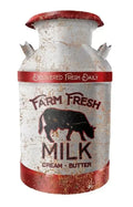 Farm Fresh Milk Can Aluminum Sign 11.75" Made In USA
