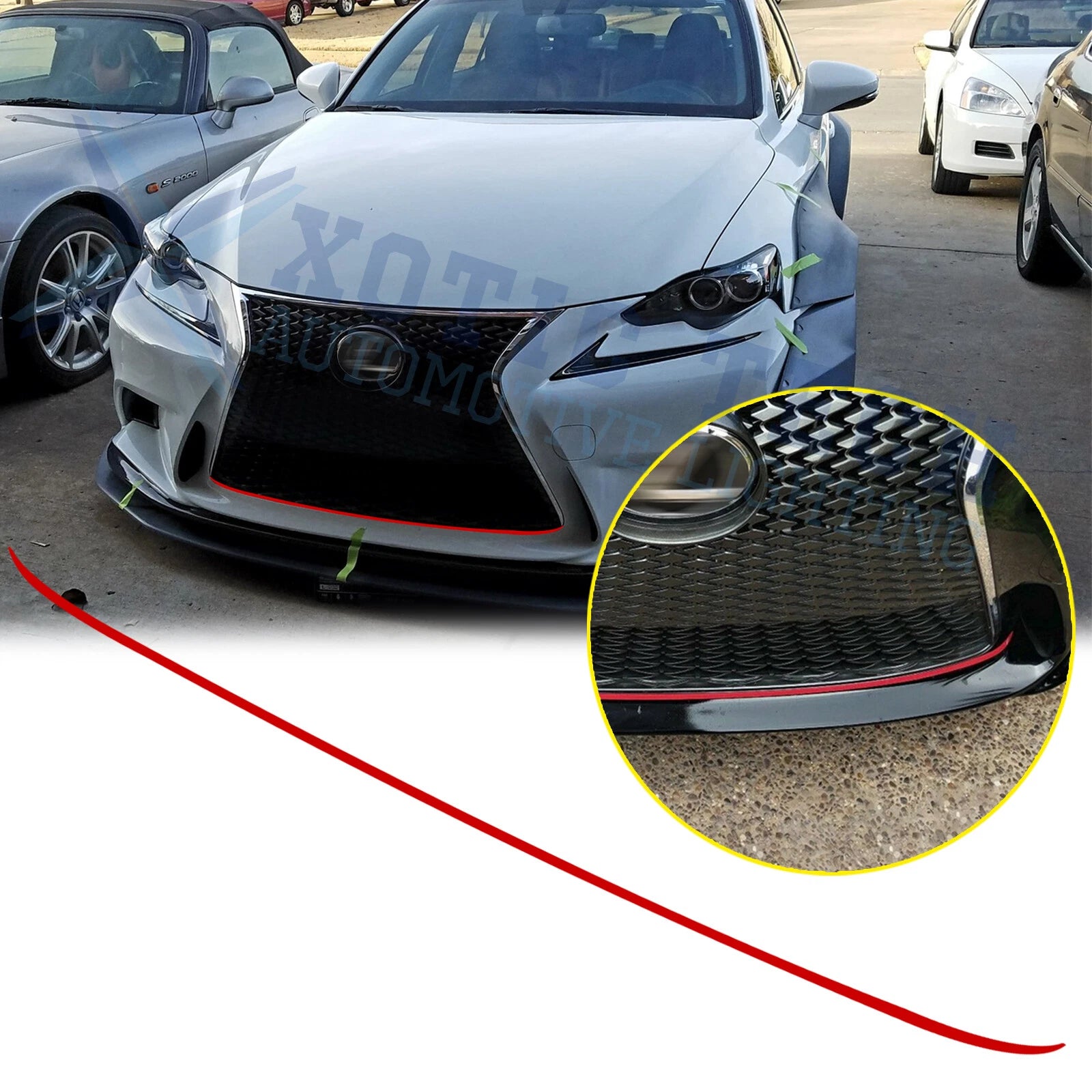 Red Front Grille Pinstripe Trim Sticker Decal for Lexus IS (2014–2017)