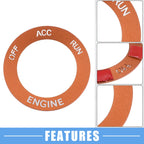Engine Start Button Sticker for Dodge Charger Challenger (2015–2023) - Aluminum Alloy Orange