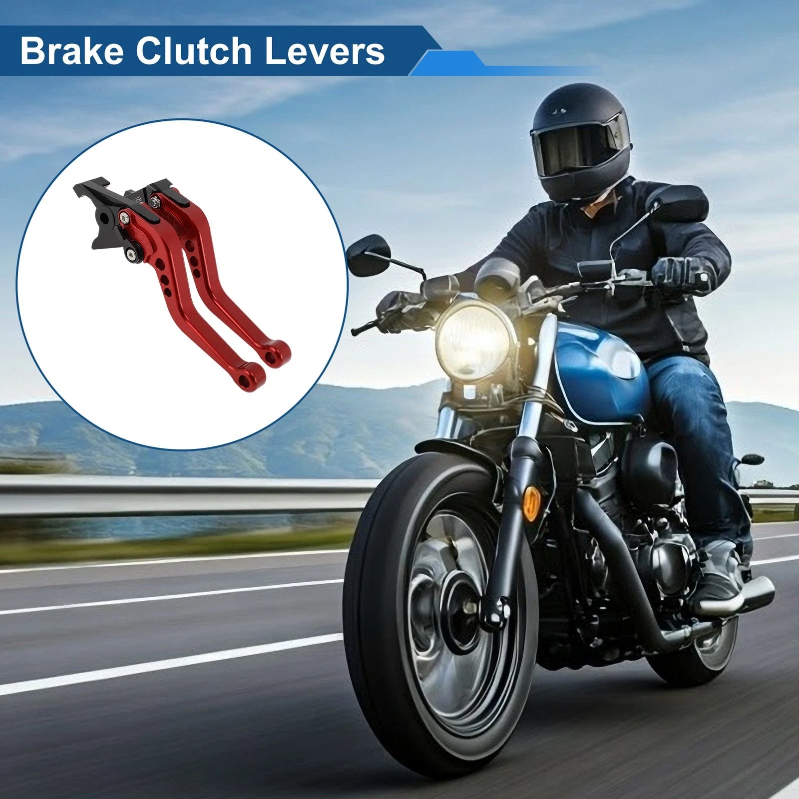 Adjustable Short Brake Clutch Lever Set for Honda Fury/VTX1300CX (2009–2018) Red