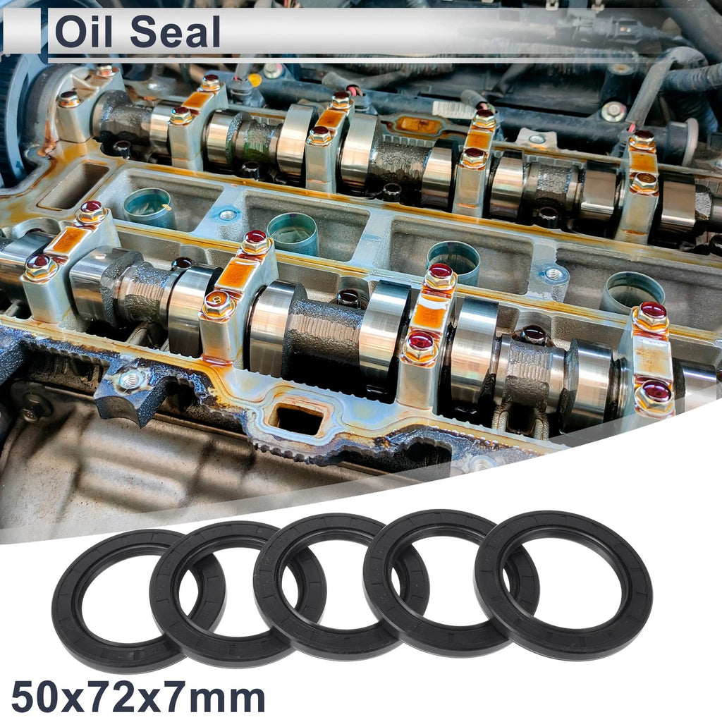 Set of 5 Oil Seal Rotary Shaft Seal NBR Rubber 50x72x7mm