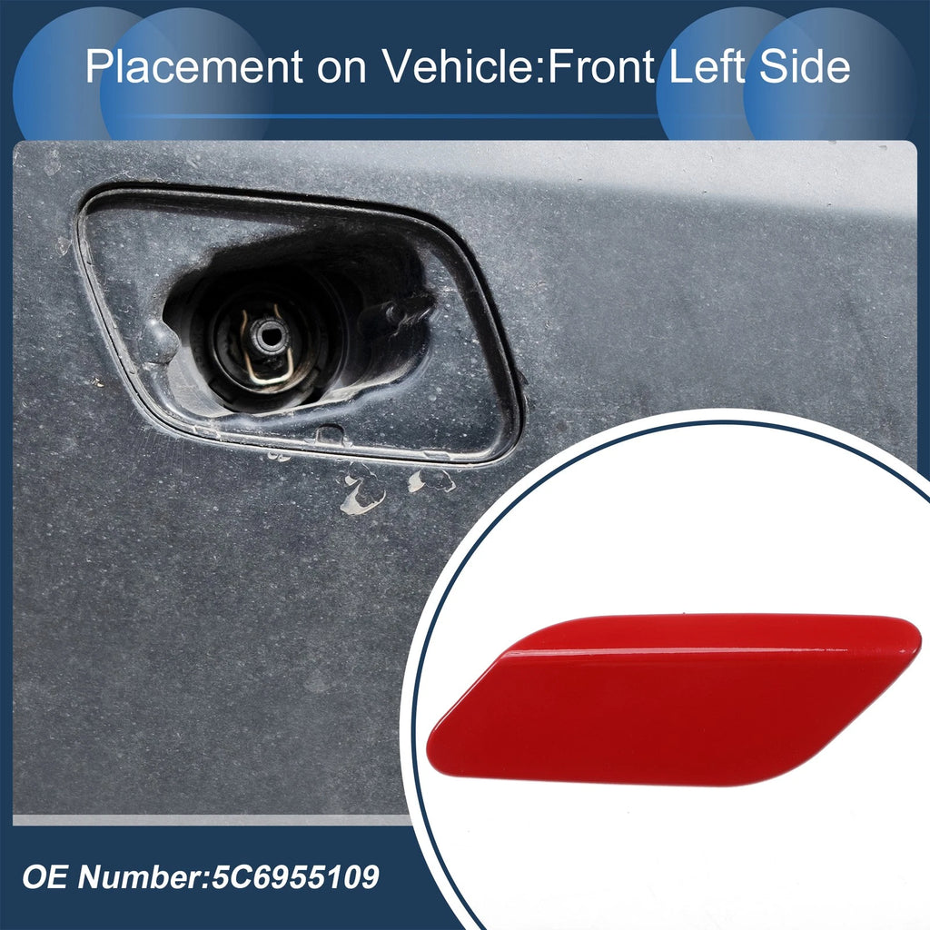 Front Left Washer Nozzle Cover Cap for Volkswagen Jetta A6 (2011–2014) Red