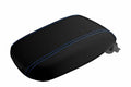 Leather Console Lid Armrest Cover for Dodge Dart (2013–2016) Blue Stitch