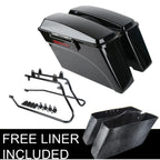 Black Hard SaddleBags & Conversion Bracket for Harley Softail Breakout (1984–2017)