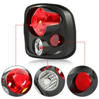 Set of 2 Black Rear Tail Brake Lights for Silverado Sierra Stepside (1999-2004)