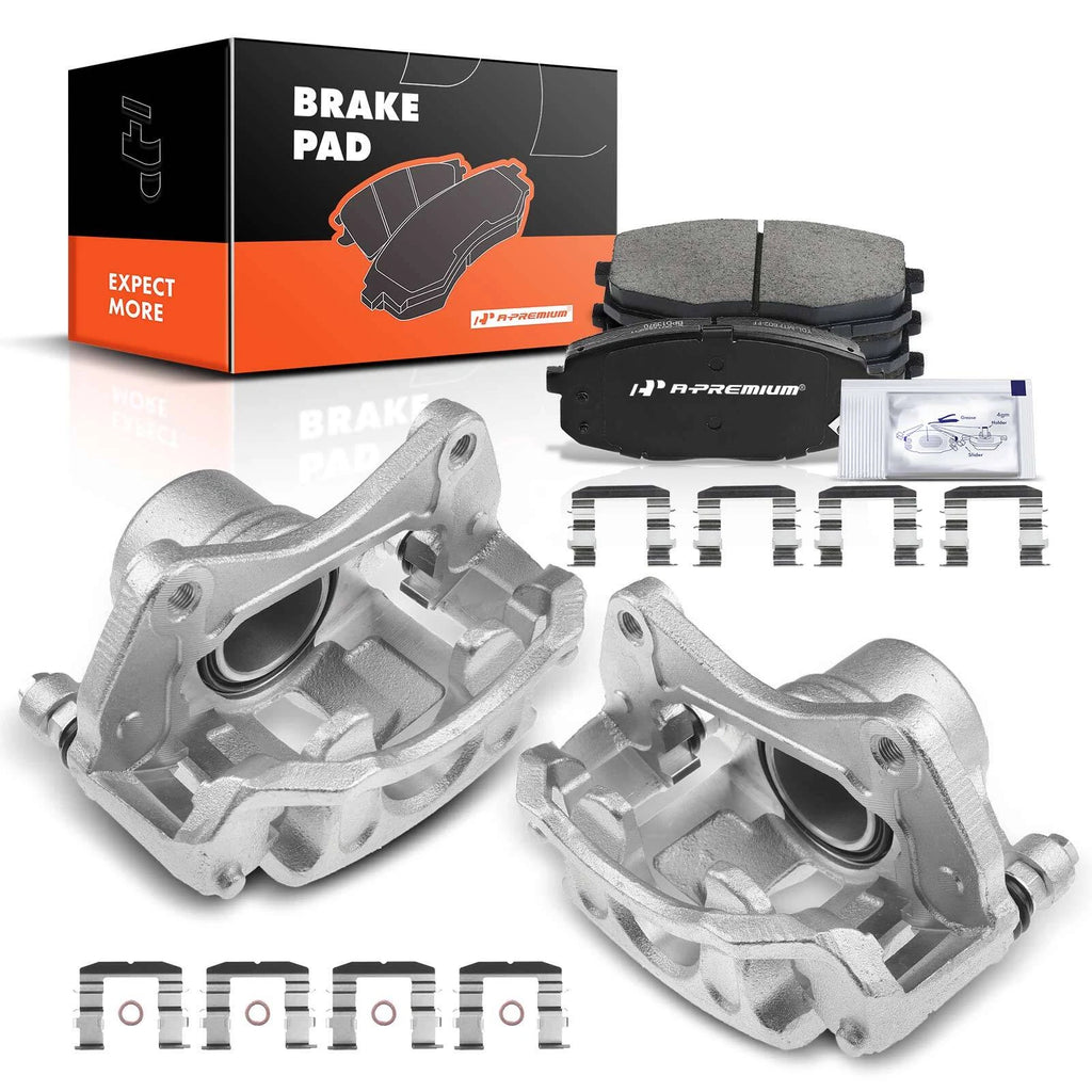 Front Brake Calipers + Brake Pads for Kia Forte Koup (2010–2013)