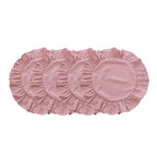 Set of 4 Round 15 Inch Scalloped Placemats for Table Linens