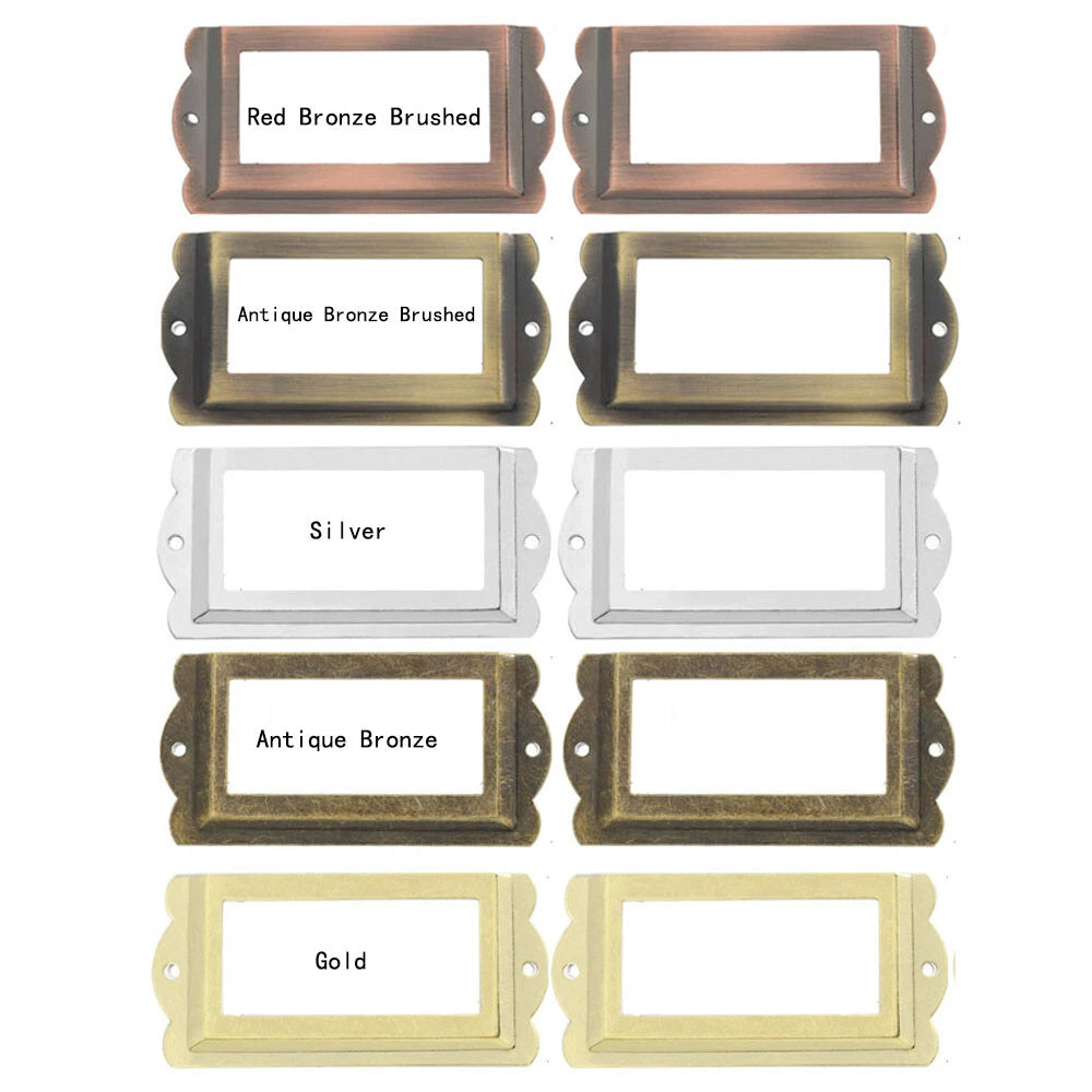 12pcs Zinc Alloy Drawer Tag Label Frames for Cabinet (Universal)