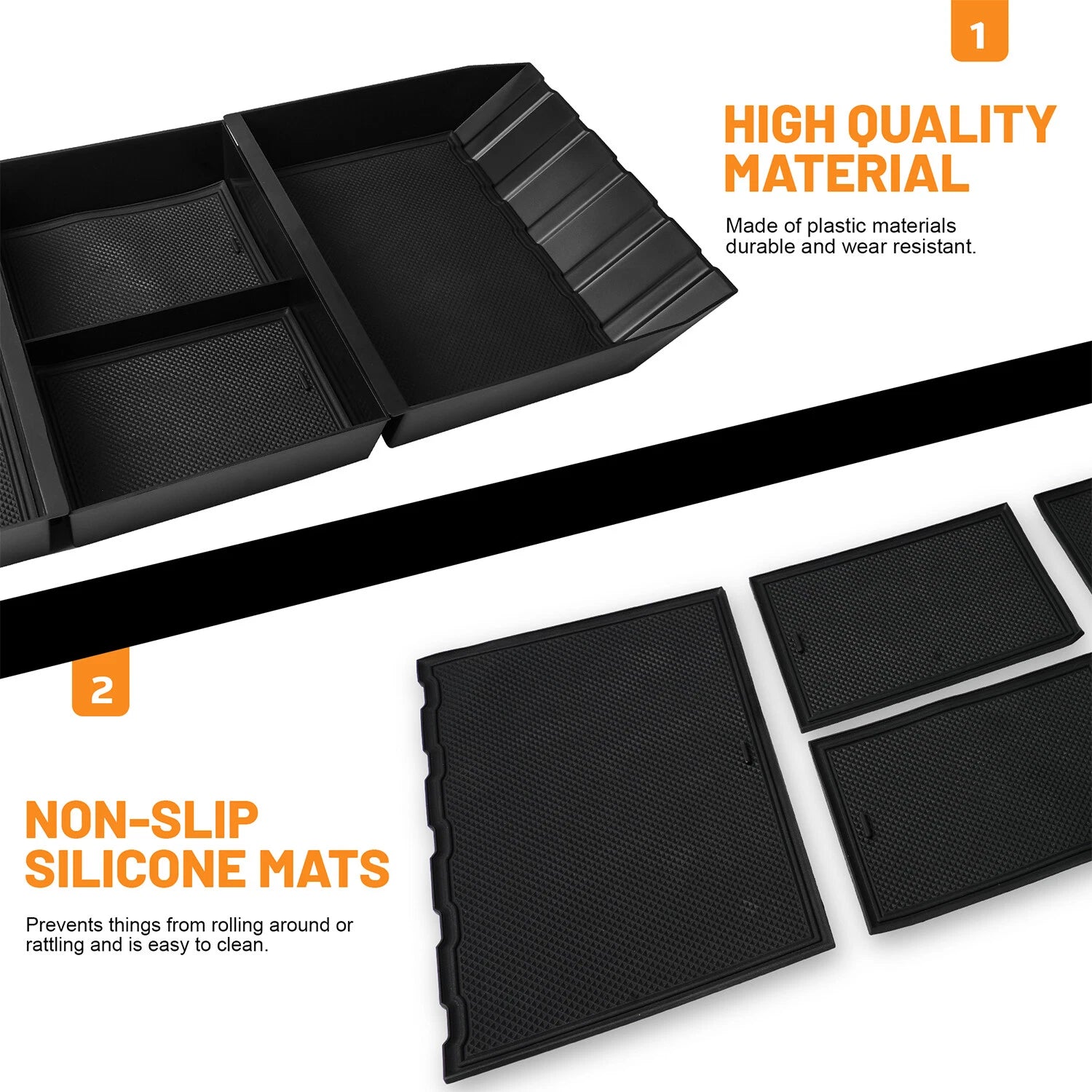 Lower Center Console Storage Organizer for Tesla Cybertruck (2024–2024)