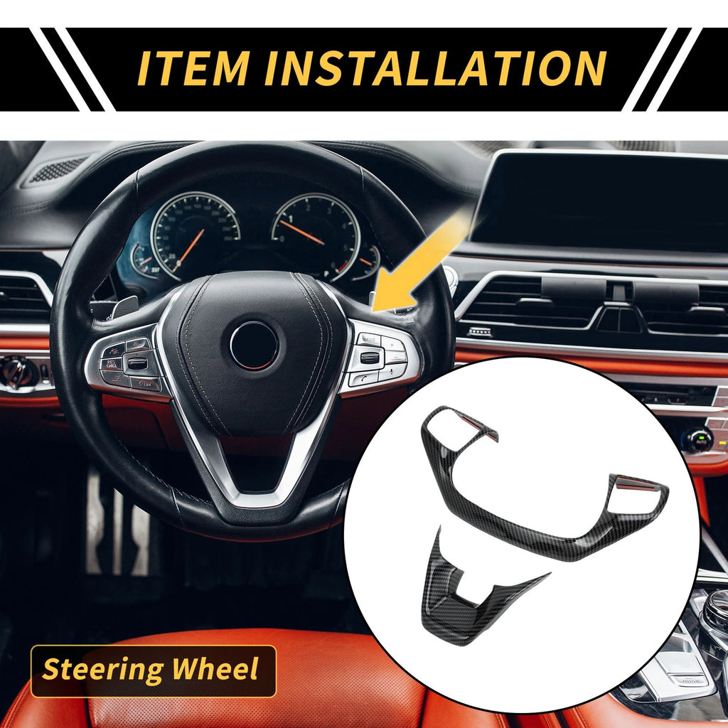 Set of 2 Carbon Fiber Steering Wheel Cover Trims for Ford Maverick (2022–2024)