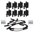 8 Ignition Wires & 8 Spark Plugs Kit for Cadillac Chevy GMC Hummer V8 (2000–2023)