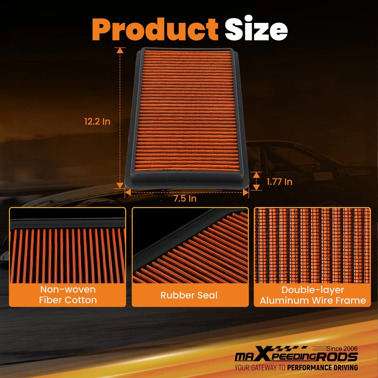 High Flow Engine Air Filter for Ford Fusion 3.5L (2010–2012)